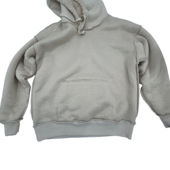 American Eagle Women's Cream Pullover Hoodie Sherpa Size Medium - Picture 10 of 10